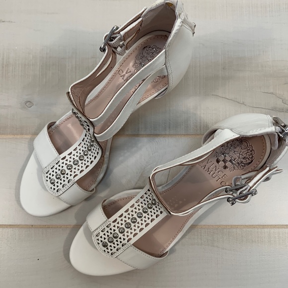 Vince Camuto Mayler Bone Leather Sandals 7 T Strap - Picture 6 of 8